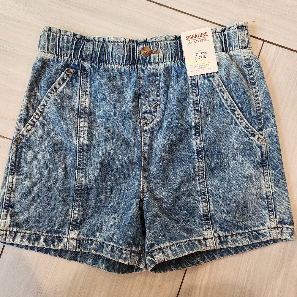 🌟7/25$ SIGNATURE By LEVI'S Girls High-Rise Soft Shorts